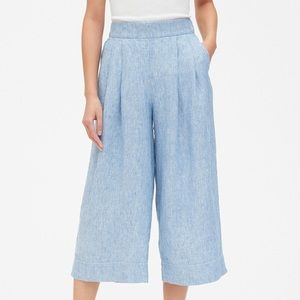 GAP NWOT high-rise wide leg cropped pure linen